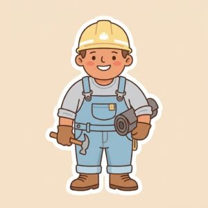 SunSnug Friendly Roofer Mascot